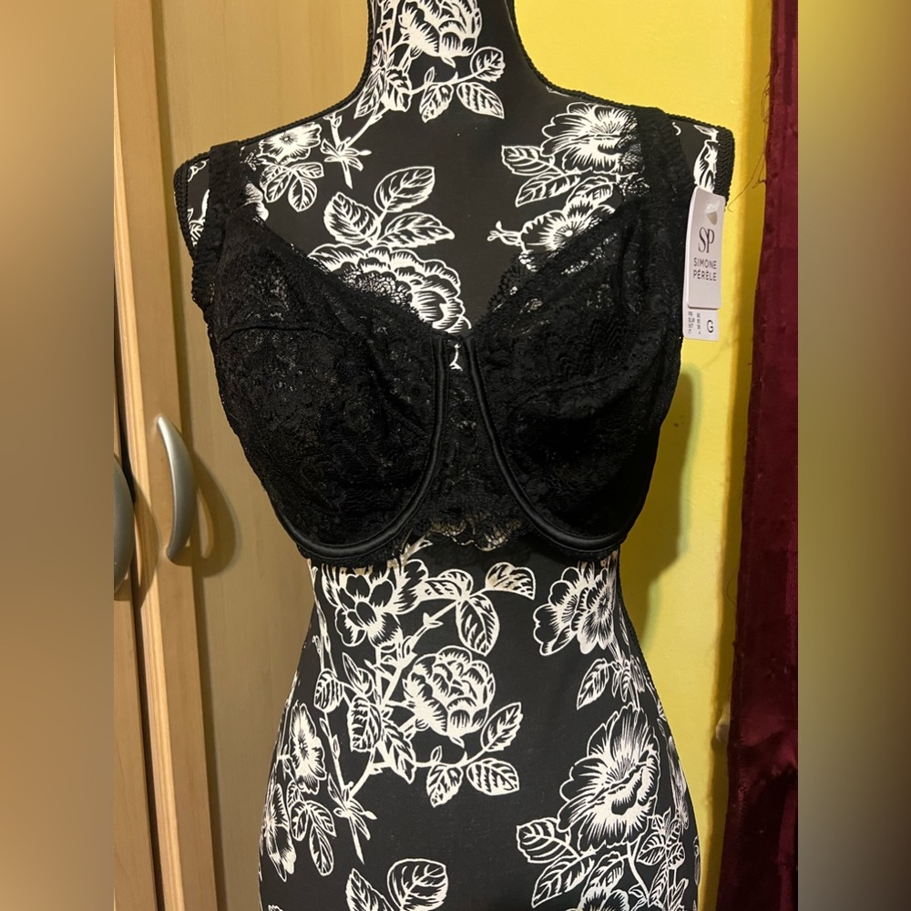 NWT Simone Perele Eclat Full Cup Black Lace Underwire Bra Size 36G